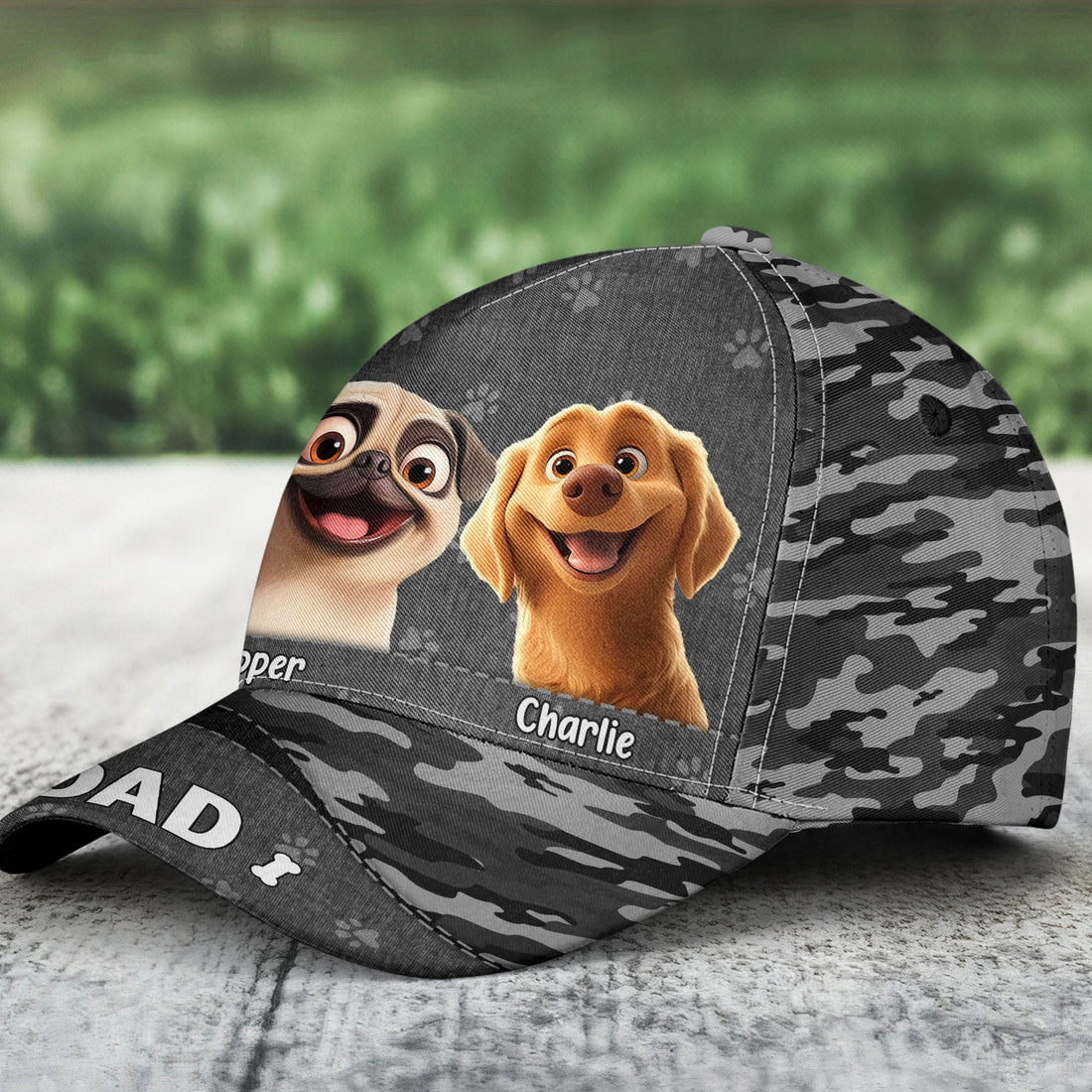 Camouflage Pattern Dog Dad - Personalized Classic Cap