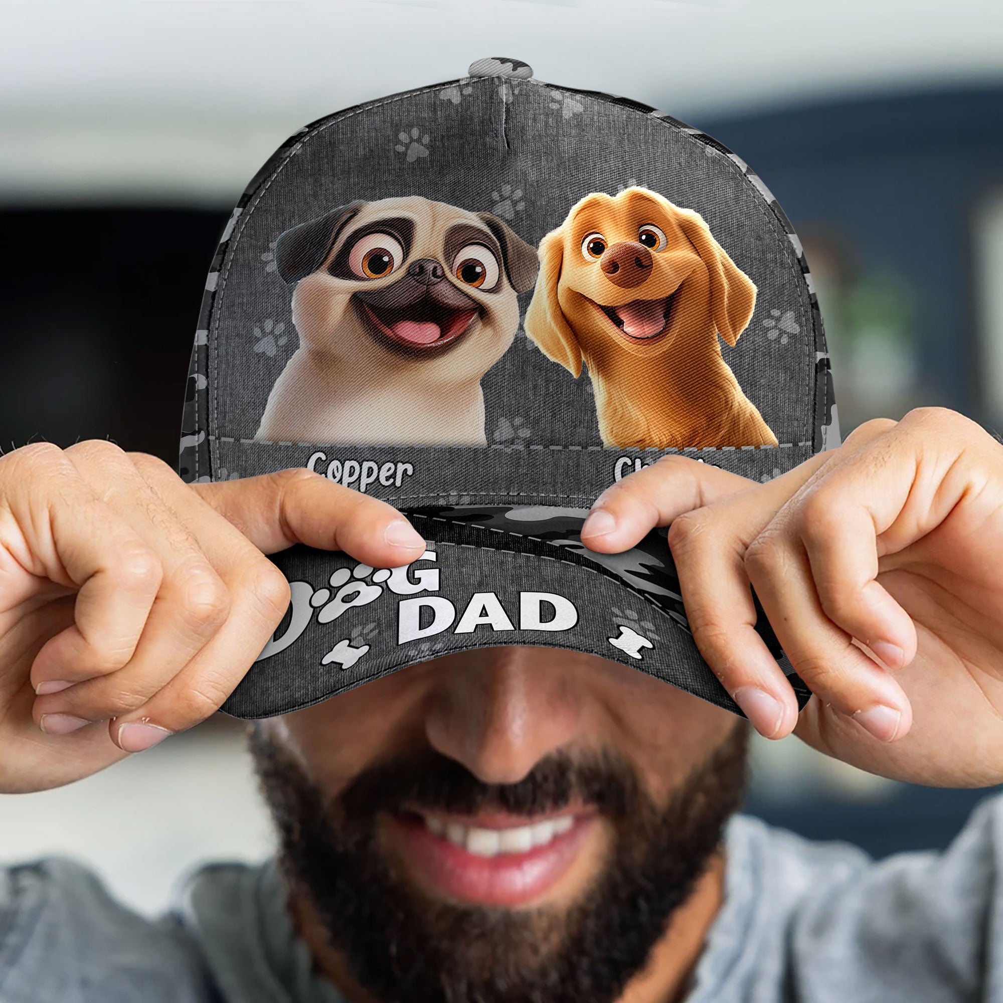 Camouflage Pattern Dog Dad - Personalized Classic Cap