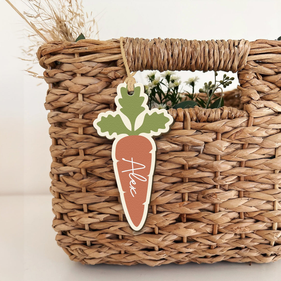 Carrot Bunny Rabbit Easter Custom Name Tag For Kid - Personalized Easter Basket Tags