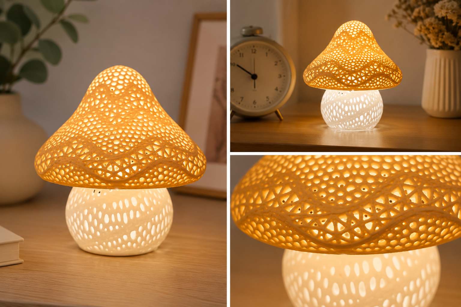 Mommy Stumpy Mushroom Lamp - 3D Printed Holiday Ornament