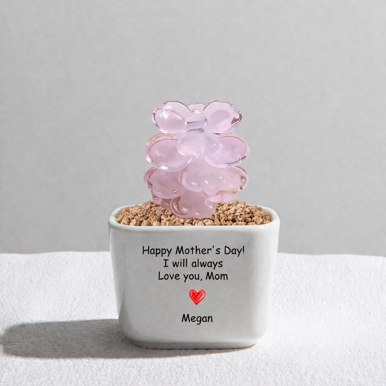 Custom Glass Flower Pot – Personalized Mother's Day Gift