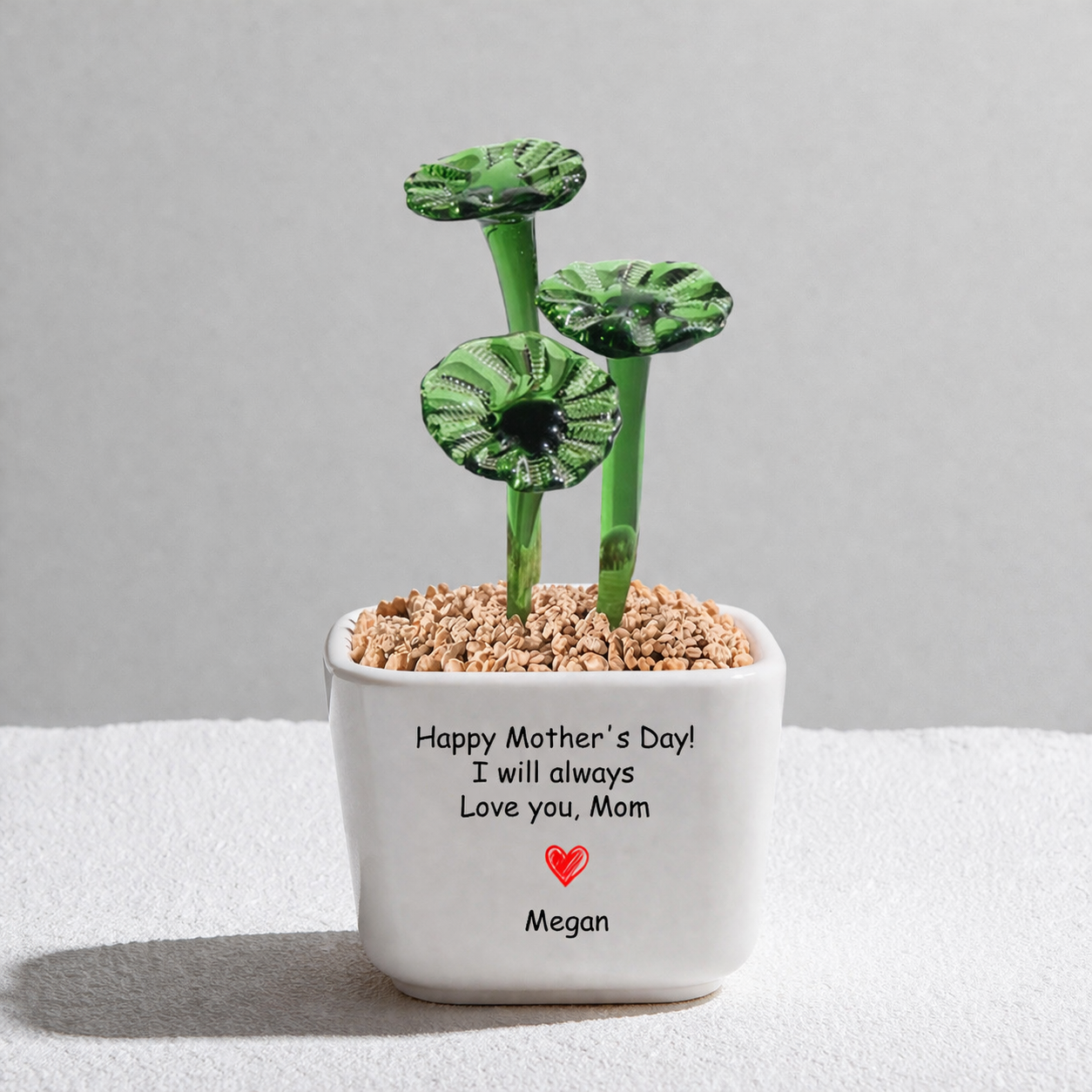 Custom Glass Flower Pot – Personalized Mother's Day Gift