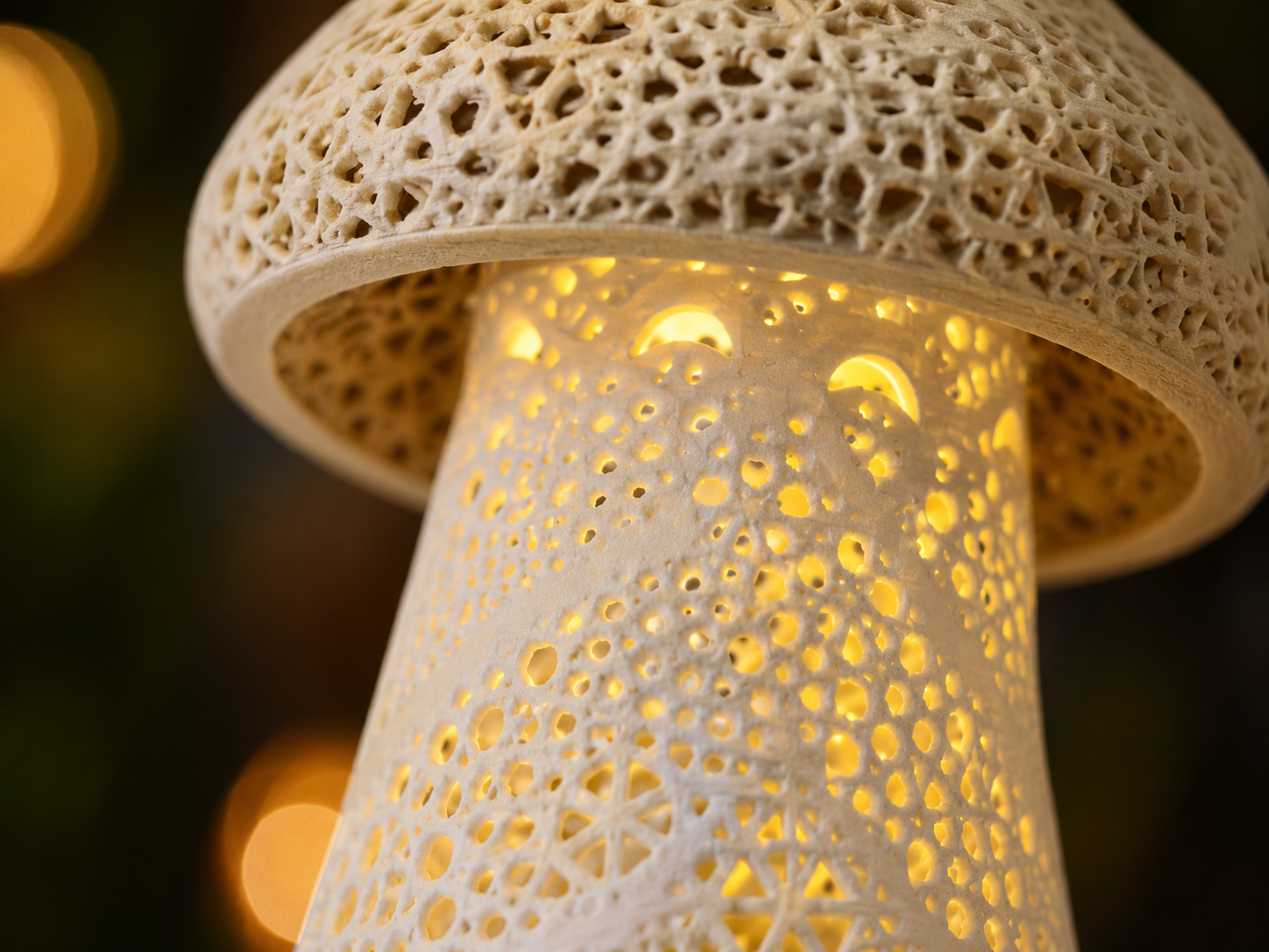 Mystic Ghost Shroom Lamp – 3D Printed Halloween Ornament