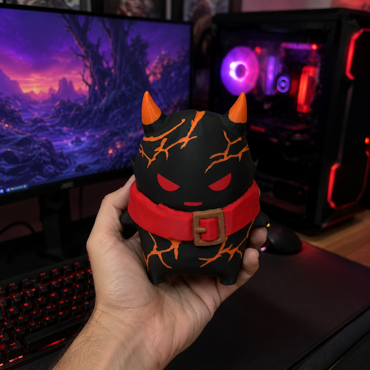 3D Printed Character Desk Figure, PLA Gaming Room Decor, Multiple Designs