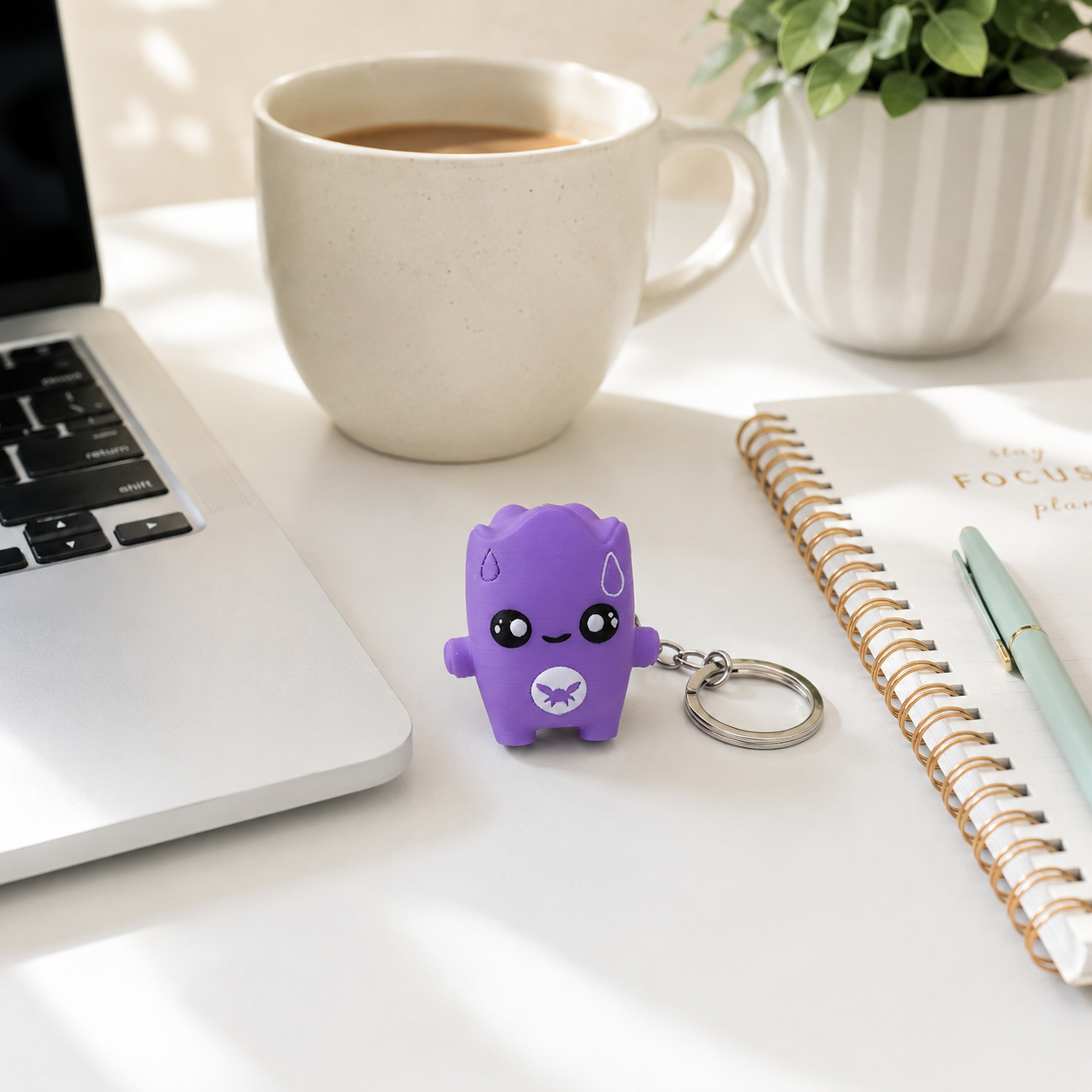 3D Printed Mini Character Keychain, 2.4 Inch PLA Bag Charm, Backpack Accessory, Multiple Designs