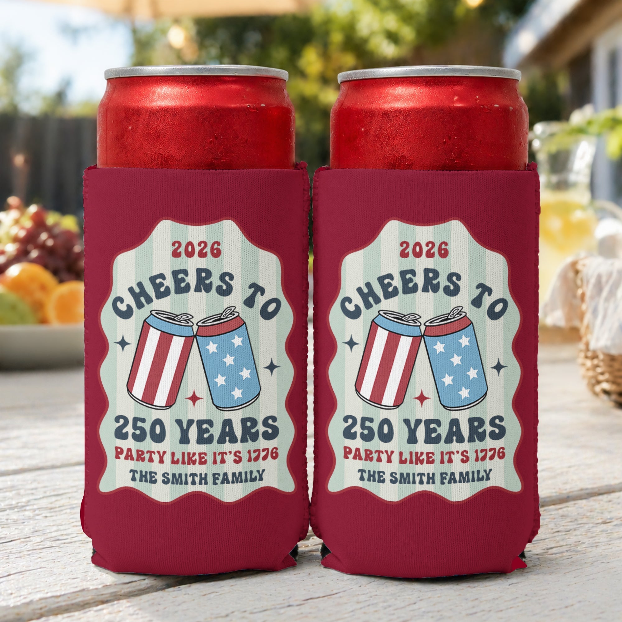Cheers To 250 Years Party Like It's 1776 - Personalized Can Cooler