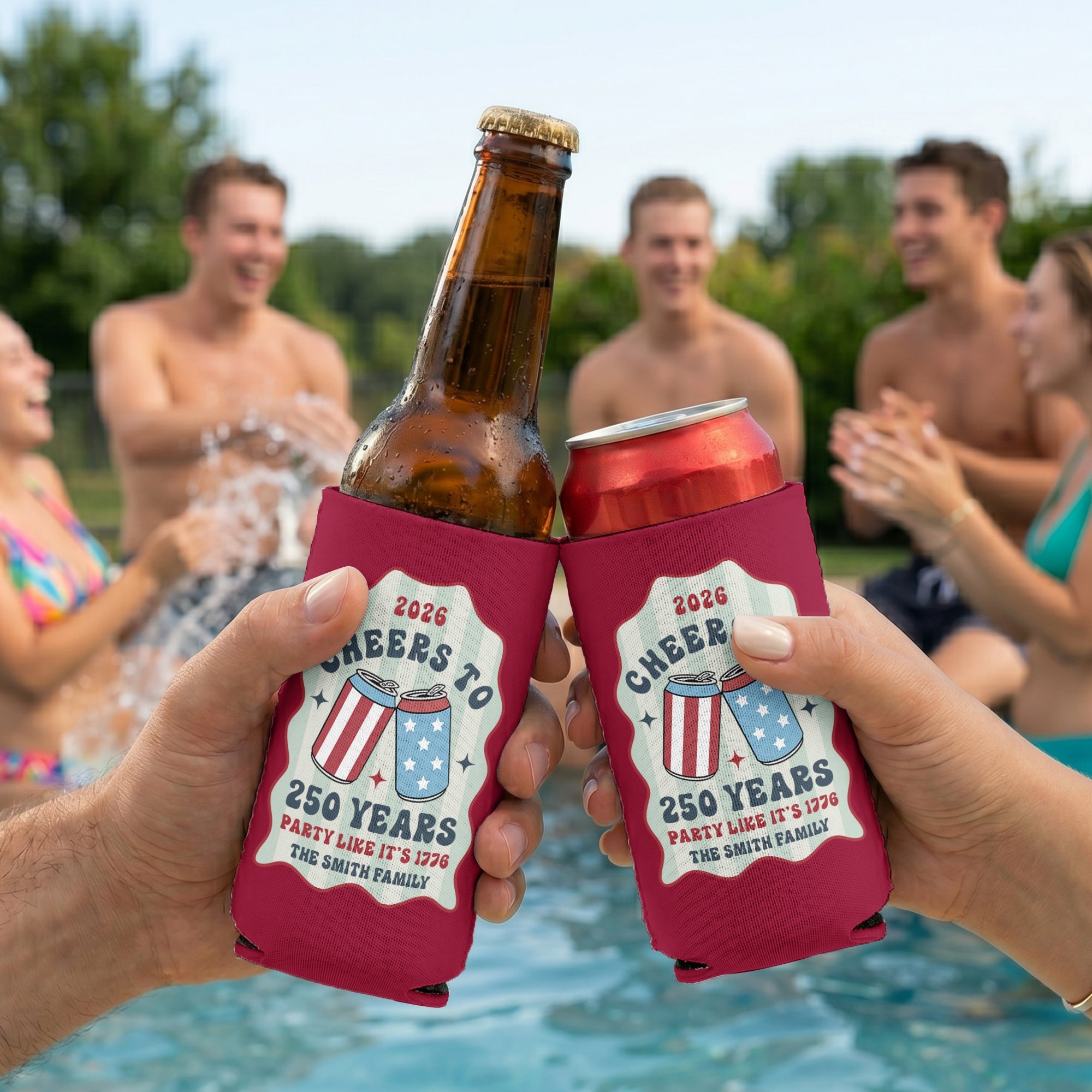 Cheers To 250 Years Party Like It's 1776 - Personalized Can Cooler