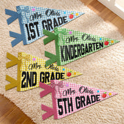 Colors Custom Grade & Name Teacher - Personalized Pennant