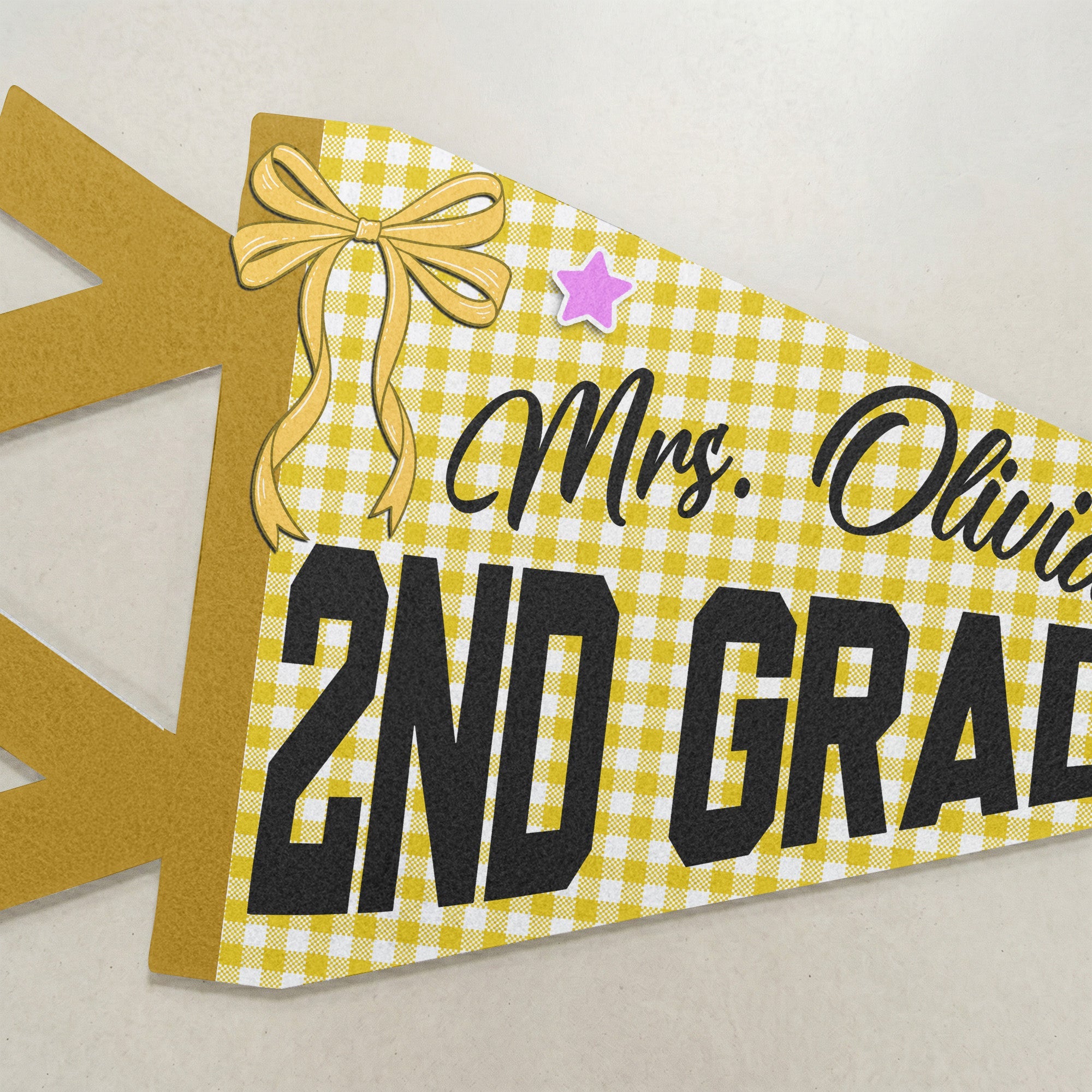 Colors Custom Grade & Name Teacher - Personalized Pennant