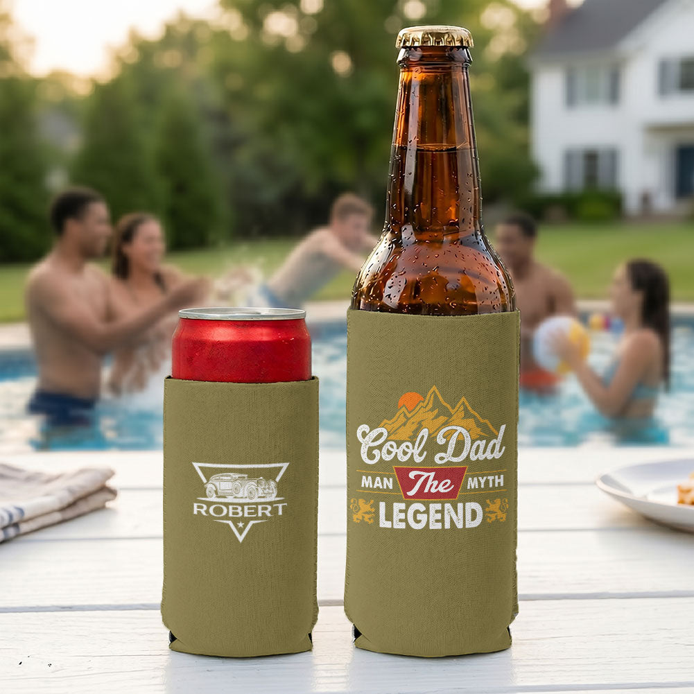 Cool Dad The Man, The Myth, The Legend - Personalized Can Cooler