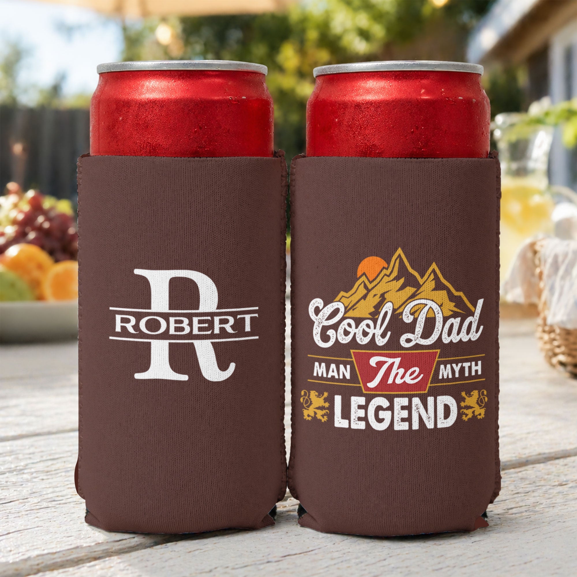 Cool Dad The Man, The Myth, The Legend - Personalized Can Cooler