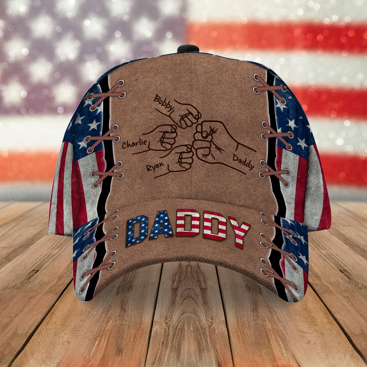 Nation Flag Dad Fist Bump Personalized Classic Cap