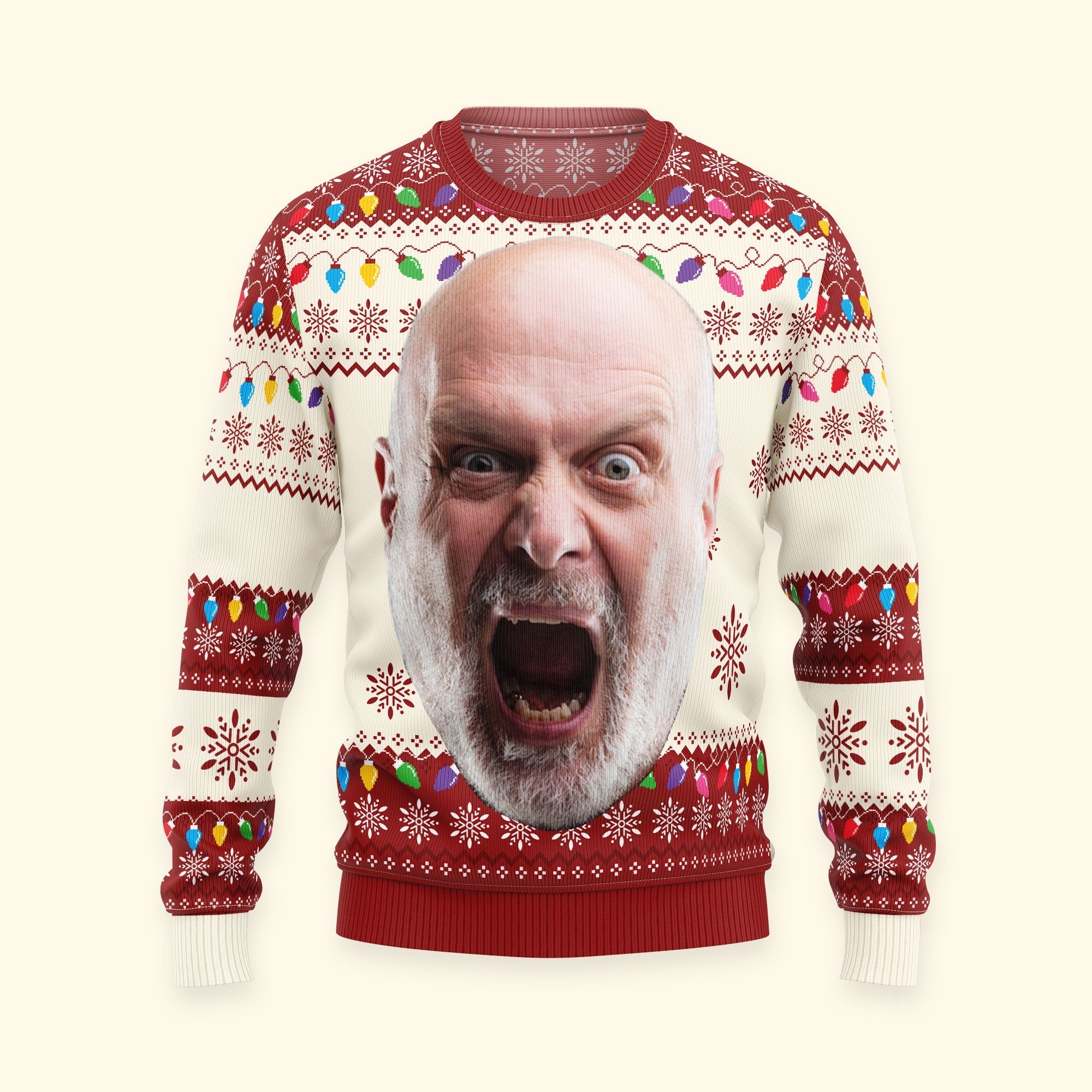Custom Face Big Head Funny For Men, Women, Boss - Personalized Photo Ugly Sweater