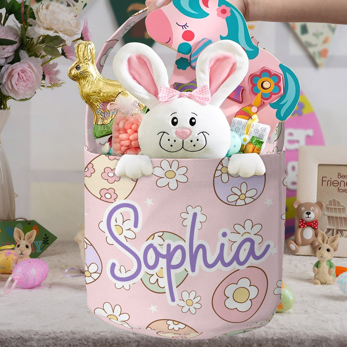 Custom Name Easter Pattern - Personalized Easter Basket