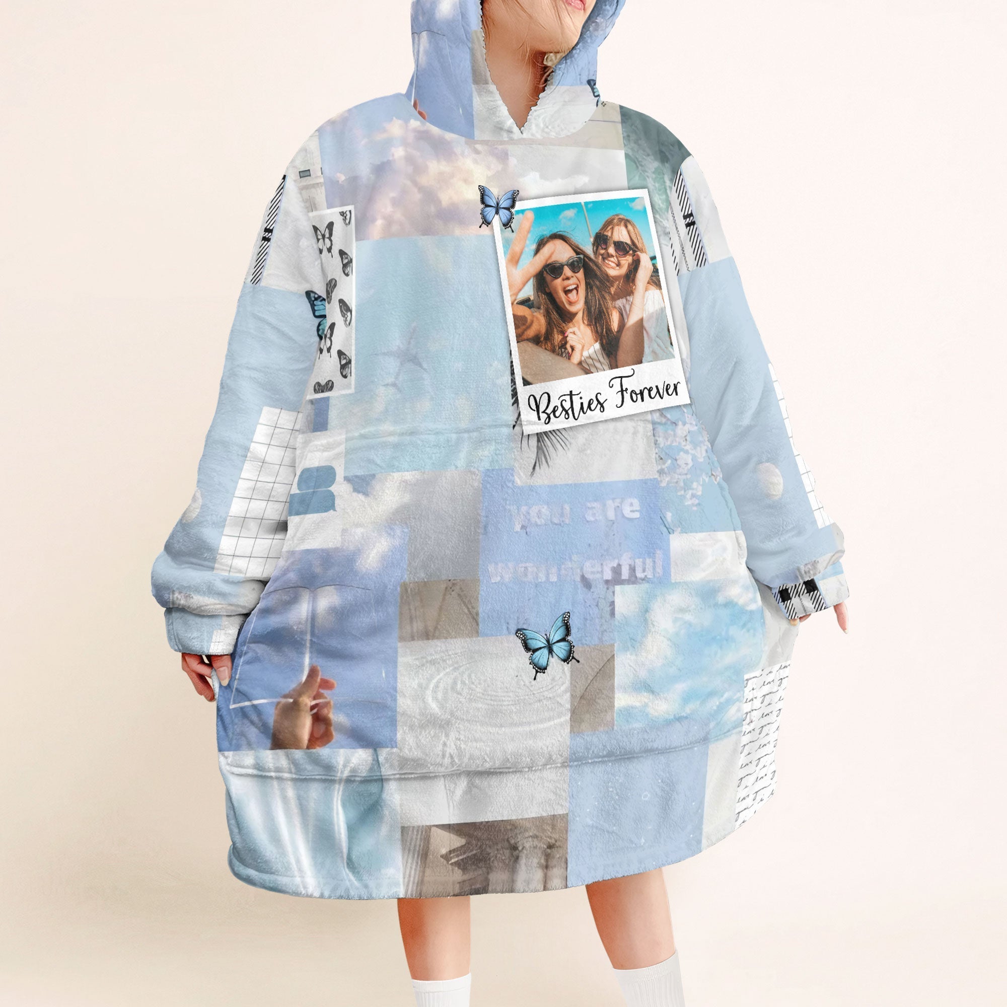 Custom Photo - Personalized Photo Oversized Blanket Hoodie