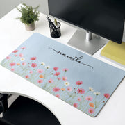Custom Birth Flower & Name For Her, Coworkers, Friends, Teacher - Personalized Desk Mat