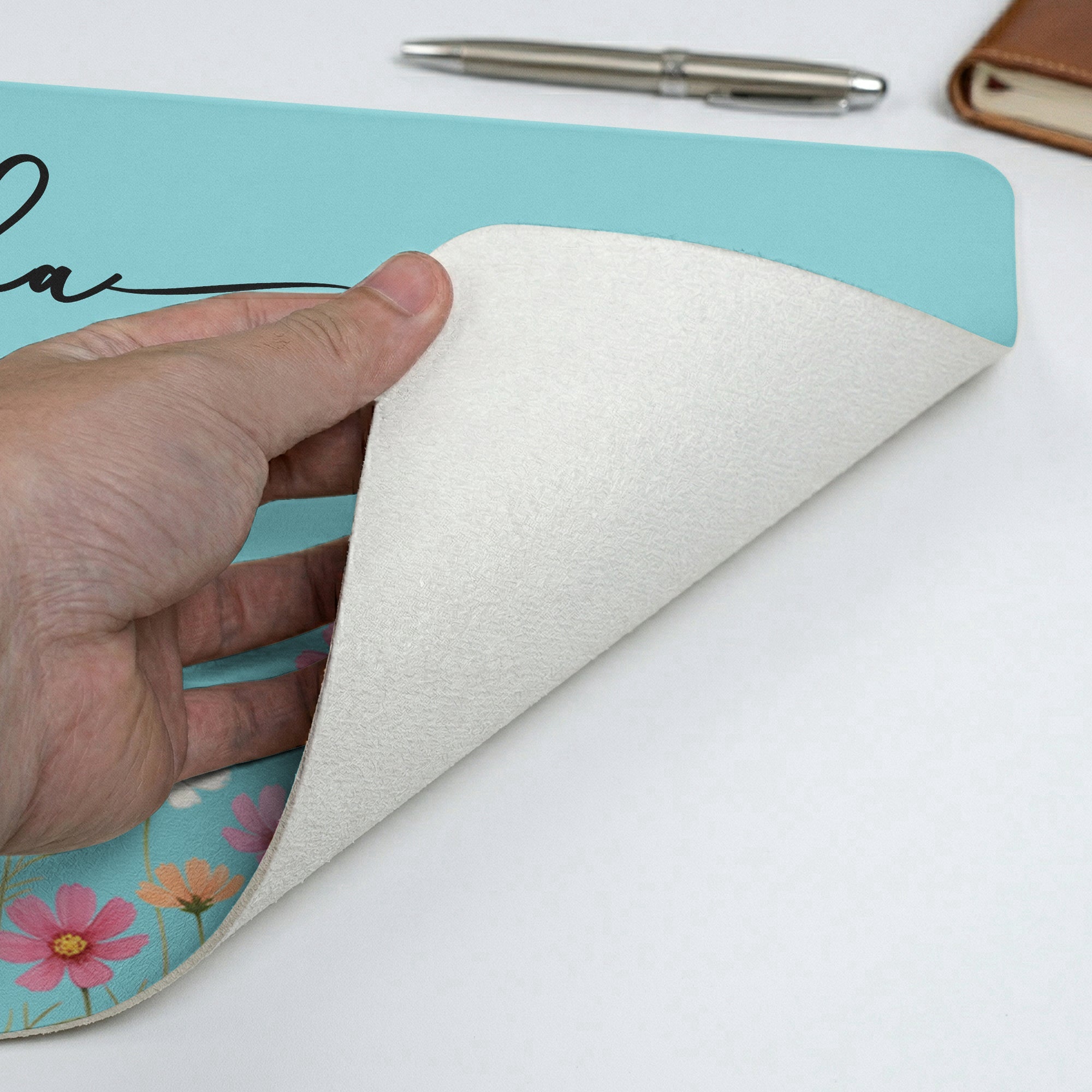 Custom Birth Flower & Name For Her, Coworkers, Friends, Teacher - Personalized Desk Mat