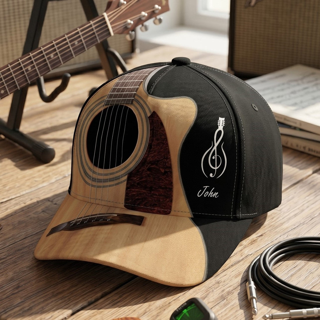 Custom Name Gift For Guitarist, Guitar Lover - Personalized Cap