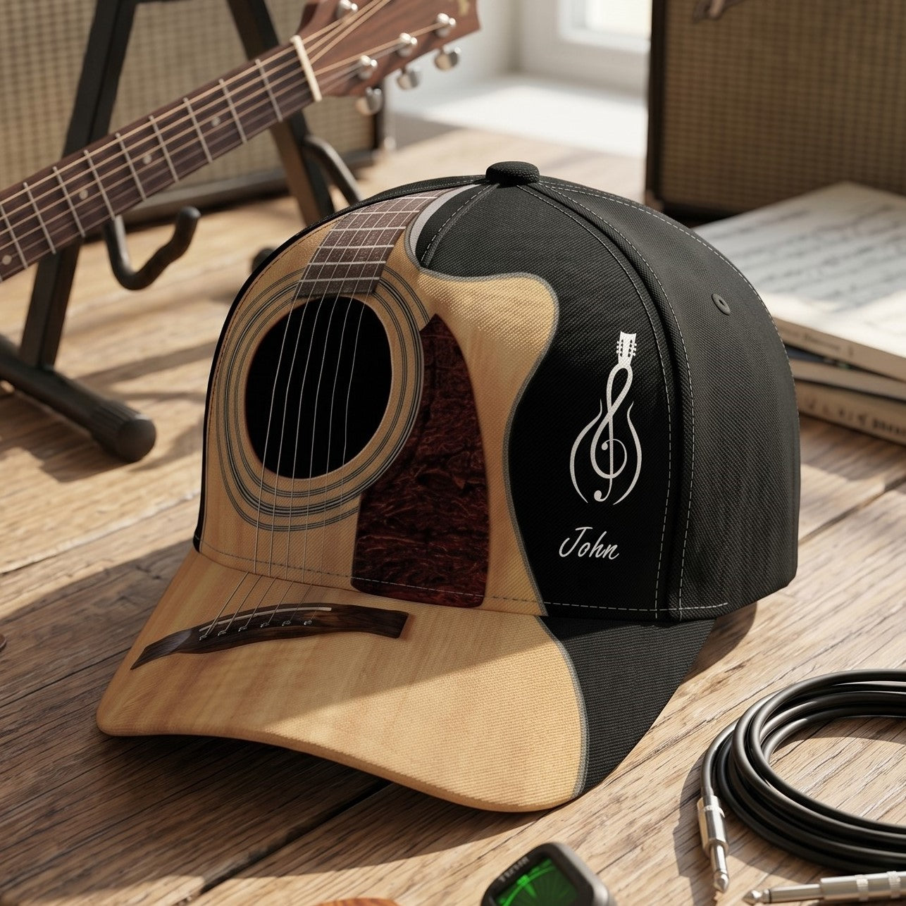 Custom Name Gift For Guitarist, Guitar Lover - Personalized Cap
