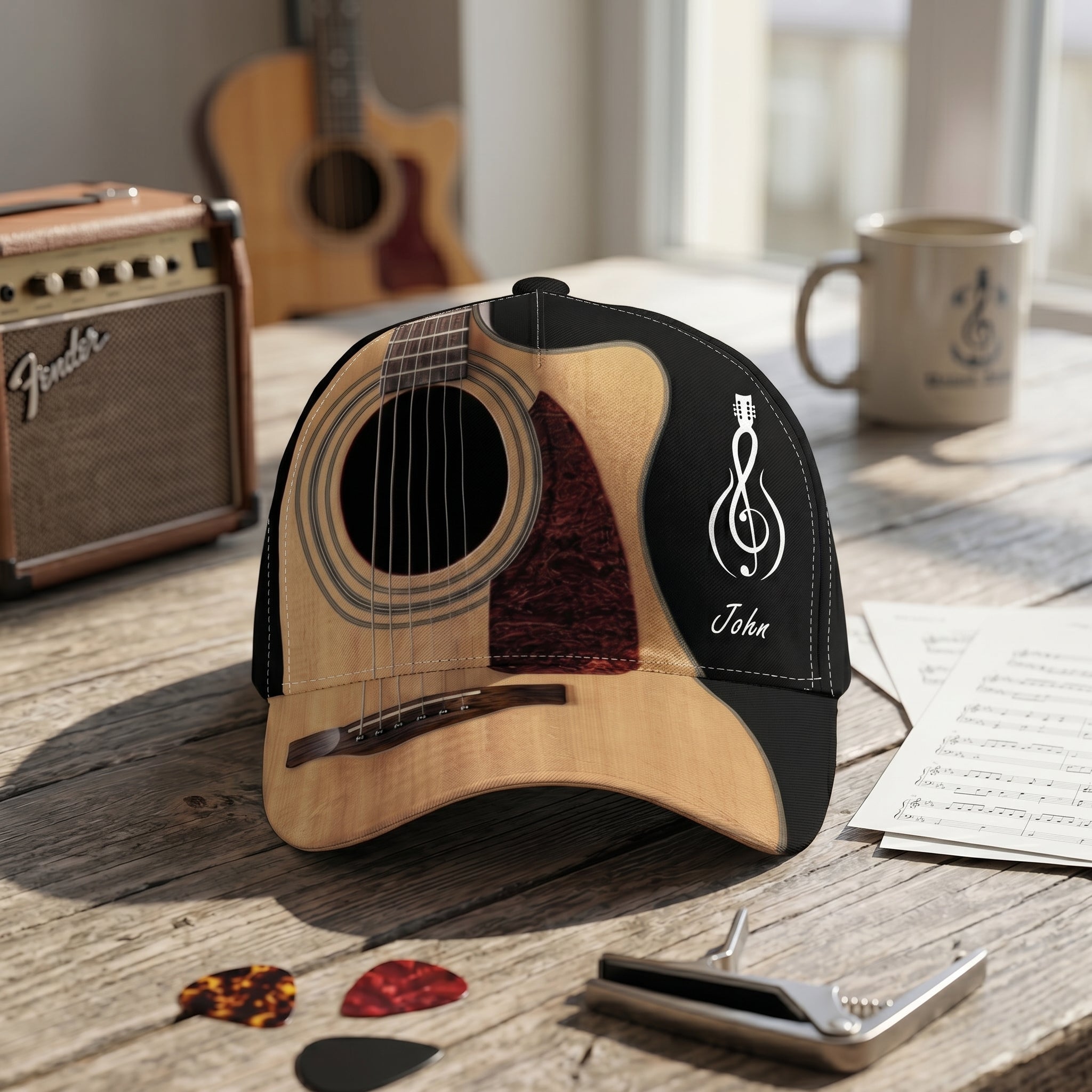 Custom Name Gift For Guitarist, Guitar Lover - Personalized Cap