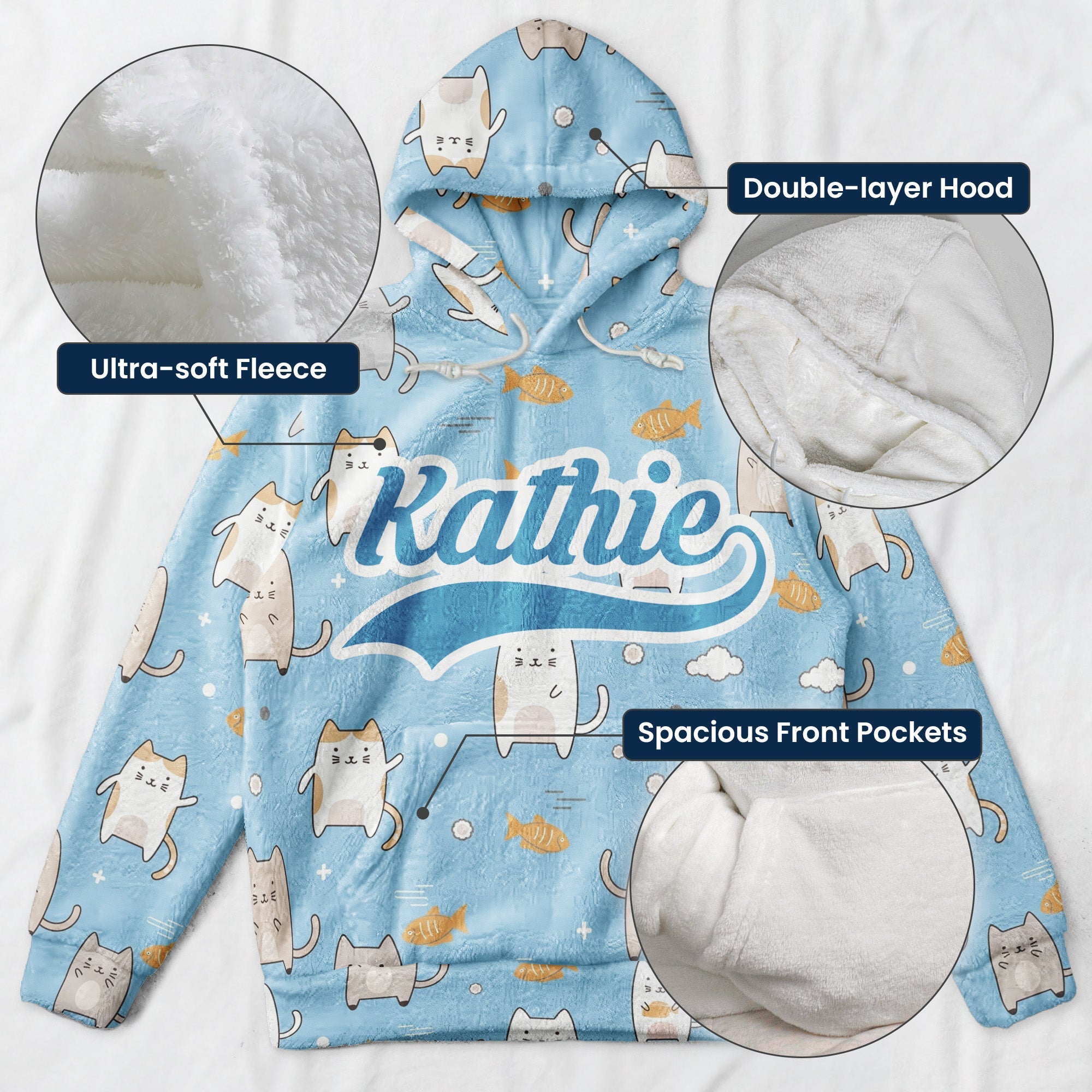 Custom Pattern And Name Gift For Kids - Personalized Hoodie