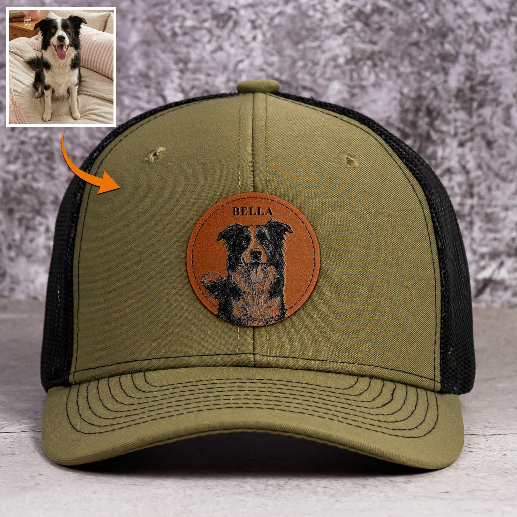 Custom Pet Portrait Sketch Line Art Gift For Pet Lovers - Personalized Cap