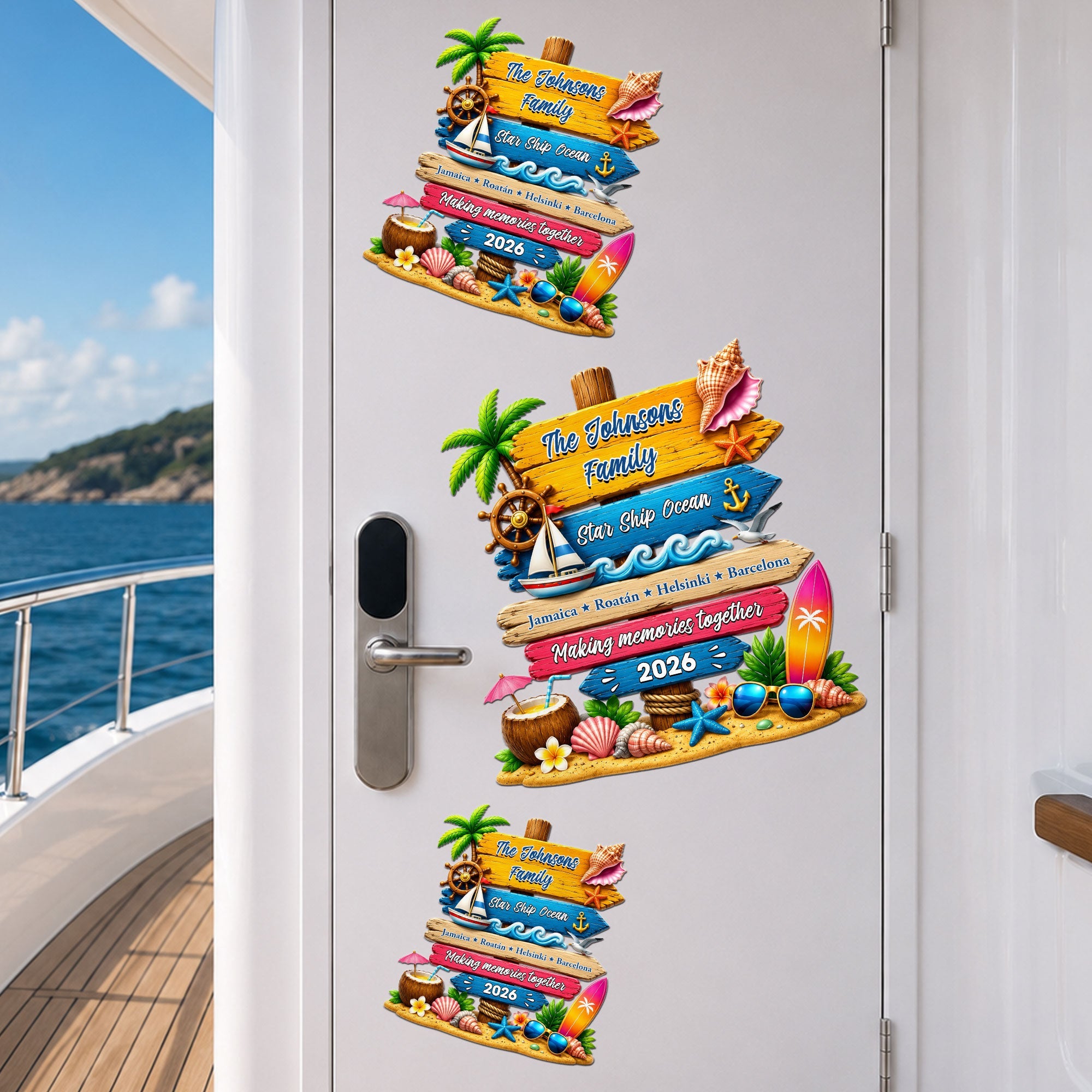 Custom Trip - Cruise Door Signs Stateroom Decor Cruising Family Vacation, Girls Trip - Personalized Magnet