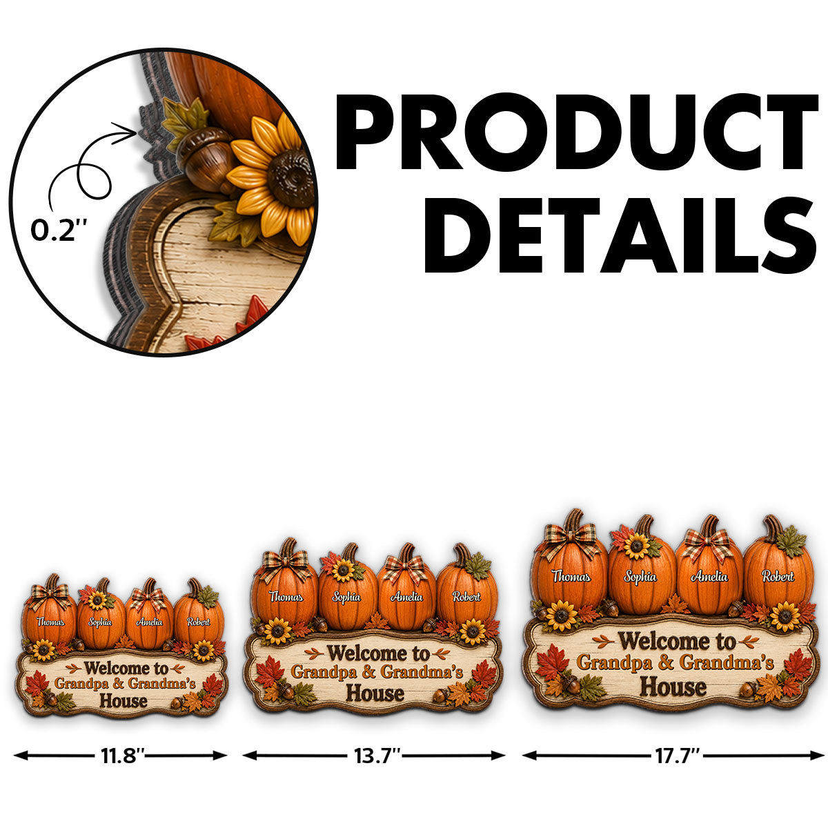 Cozy Warm Fall Season Vibe Little Pumpkins Welcome To Grandma Grandpa House - Personalized Wood Sign - Fall Decoration For Grandparents