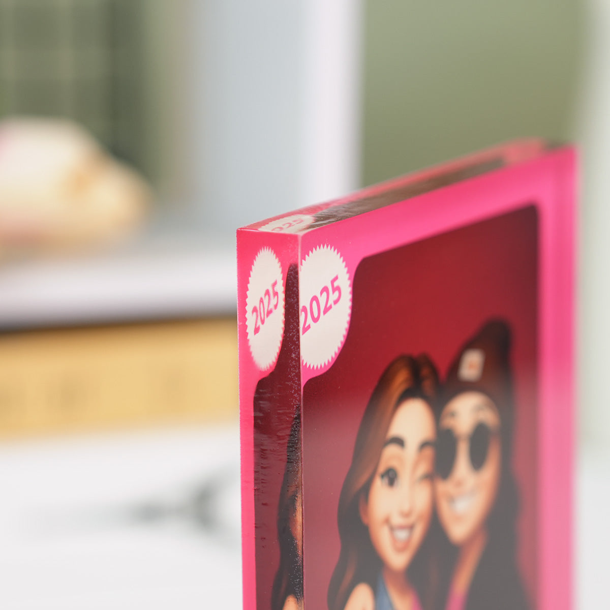 Besties Forever - Sisters Forever - Partner in crime Pink Action Figure 3D Effect, Personalized Acrylic Plaque, Meaningful Gift For Best Friend