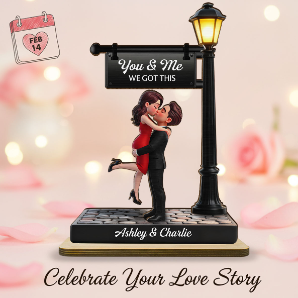 Timeless Love Under The Light - Personalized 2-Layered Wooden Plaque - Heartfelt Anniversary Gift, Wedding Gift For Couple, For Him, For Her