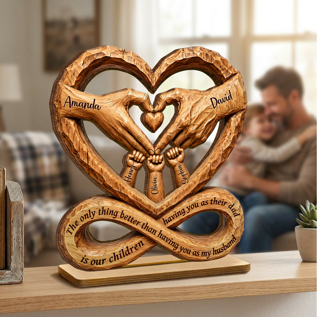 The Only Better Thing - Personalized 2-Layered Wooden Plaque -  Gift for Husband