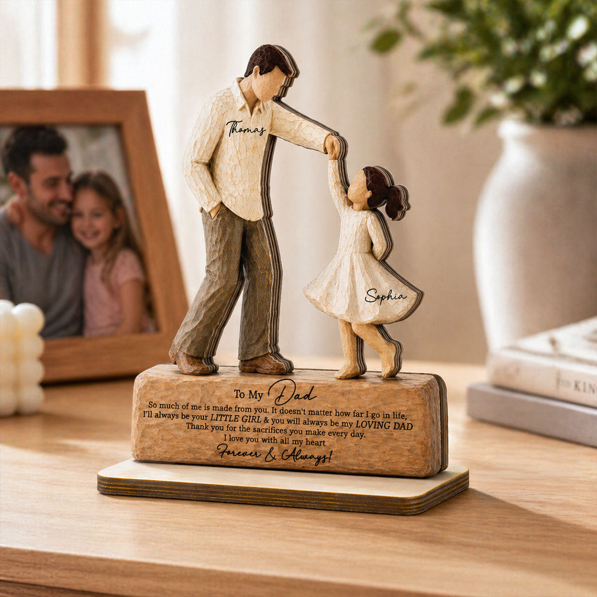 I Will Always Be Your Little Girl Father & Daughter Dancing 2D Flat Printed - Personalized 2-Layered Wooden Plaque - Sentimental  Gift For Dad From Daughter