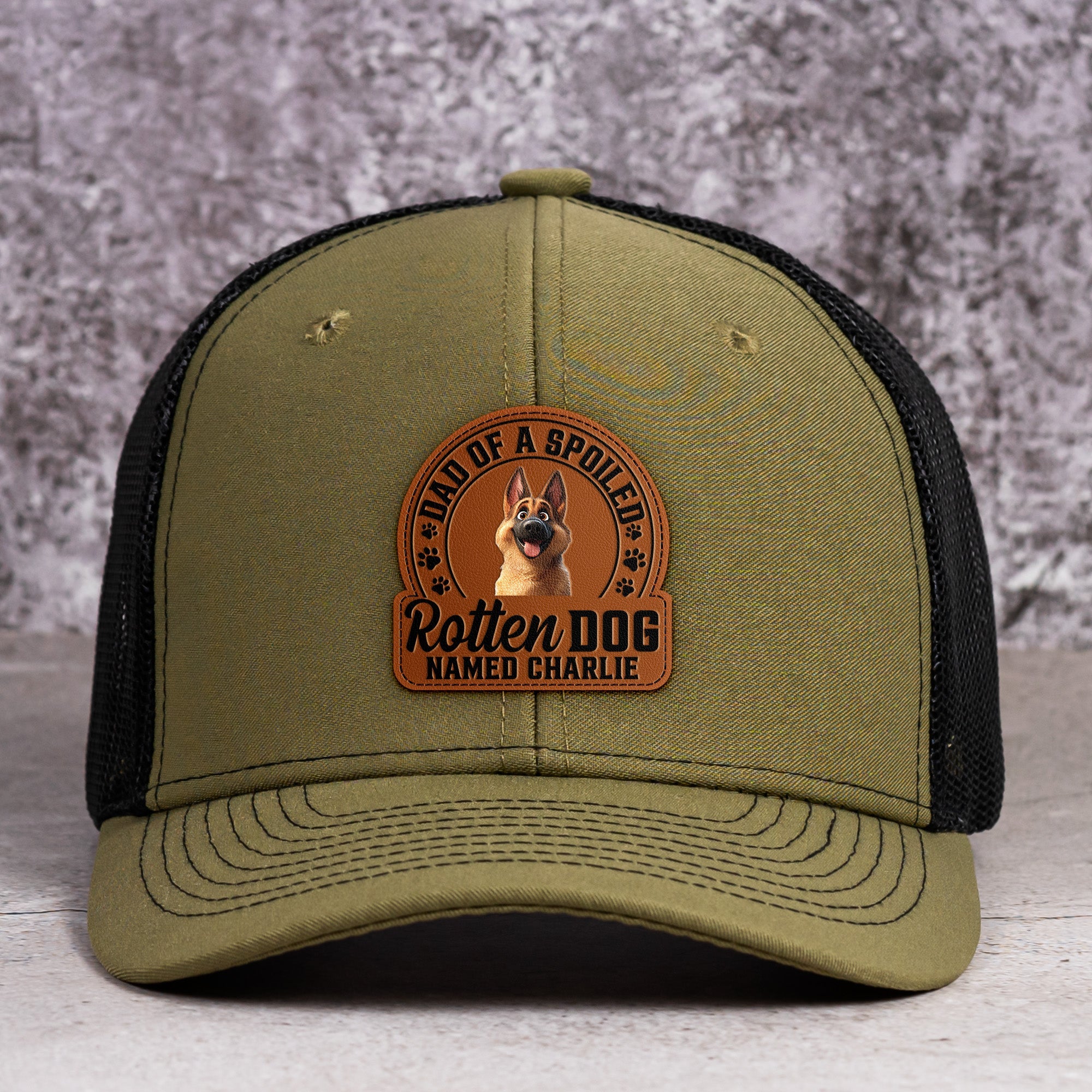Dad Of Spoiled Rotten Dogs - Dog Lovers - Personalized Leather Patch Hat