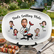 Daddy Grilling - Father's Day Gifts For Dad, Christmas Gift For Grandpa, Father - Personalized Photo Platter