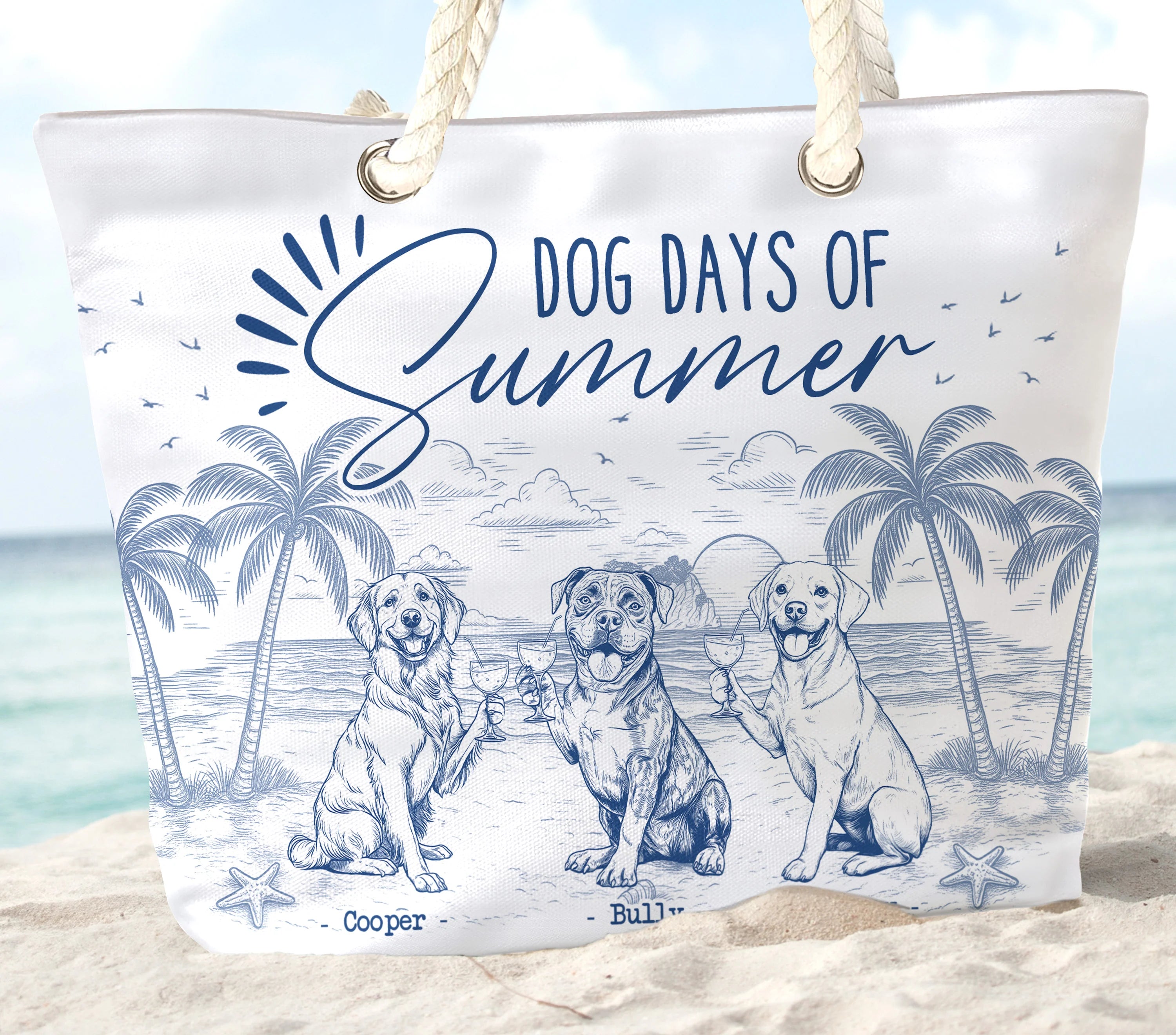 Dog Days Of Summer - Personalized Beach Bag