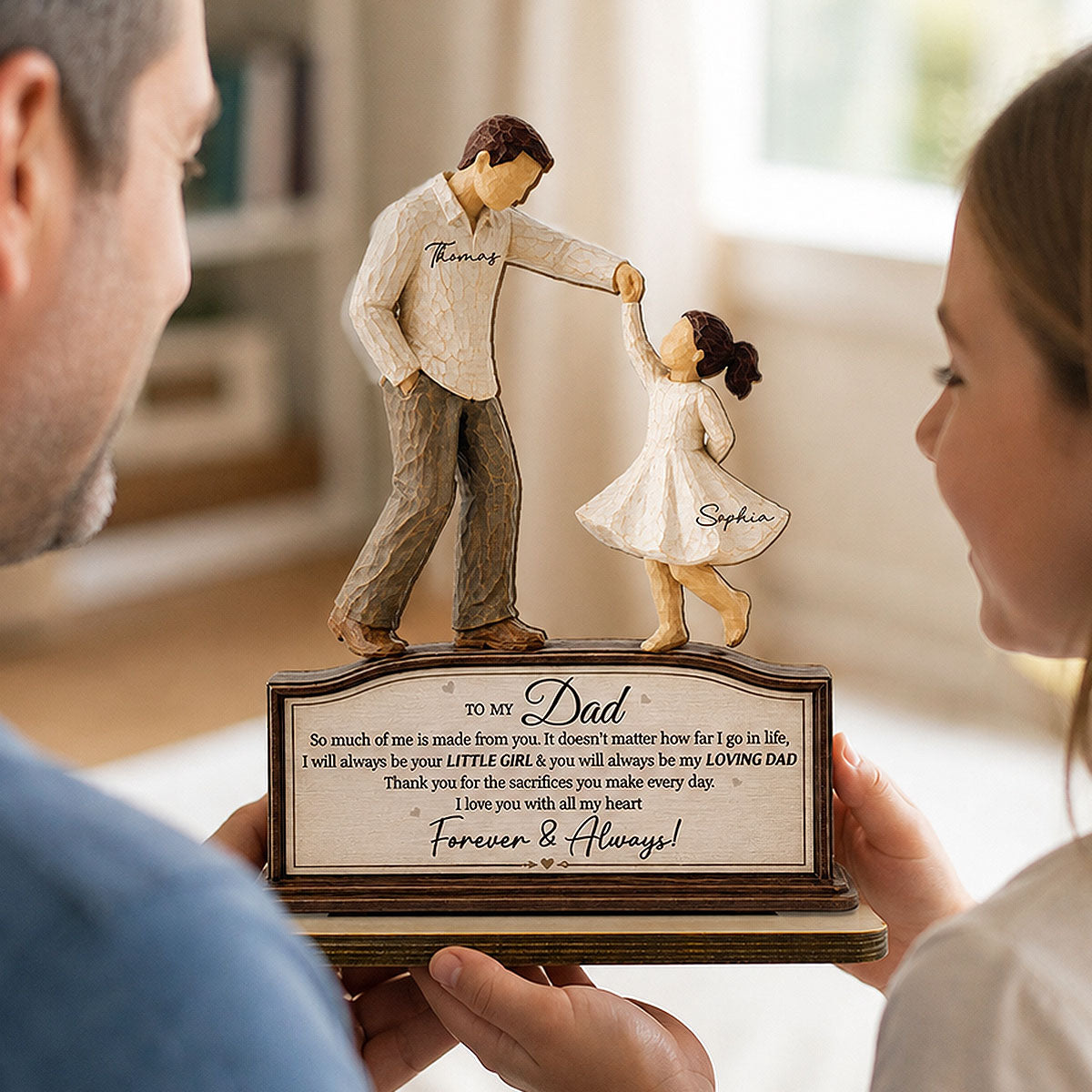 Will Always Be Your Little Girl Father & Daughter Dancing - Personalized 2-Layered Wooden Plaque - Sentimental  Gift From Daughter
