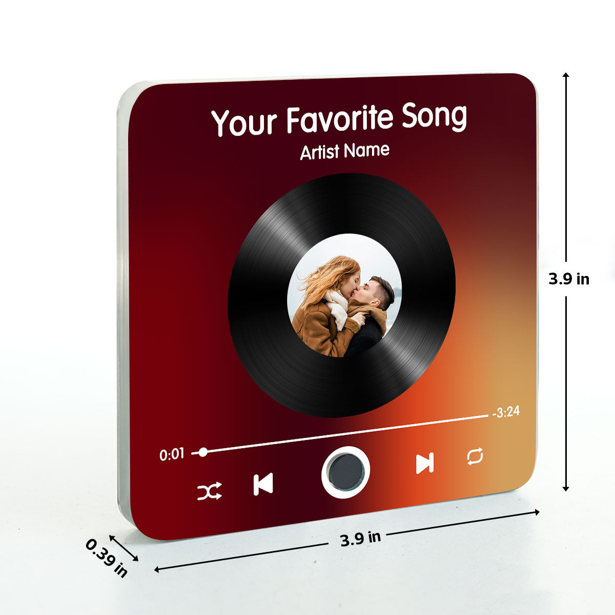Custom Photo & Favorite Song Disc Personalized Music Fridge Magnet,  Gift For Couple