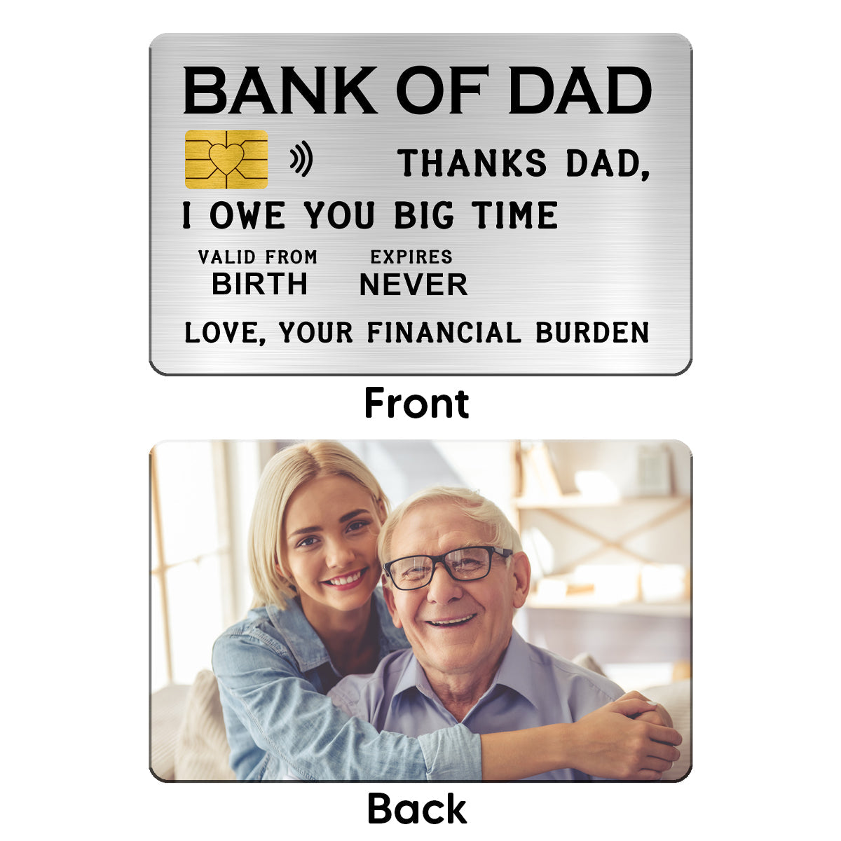 Bank Of Dad Custom Photo Funny Wallet Insert Personalized Metal Wallet Card