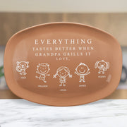 Everything Tastes Better When Grandpa Grills It - With Kids' Names - Personalized Platter
