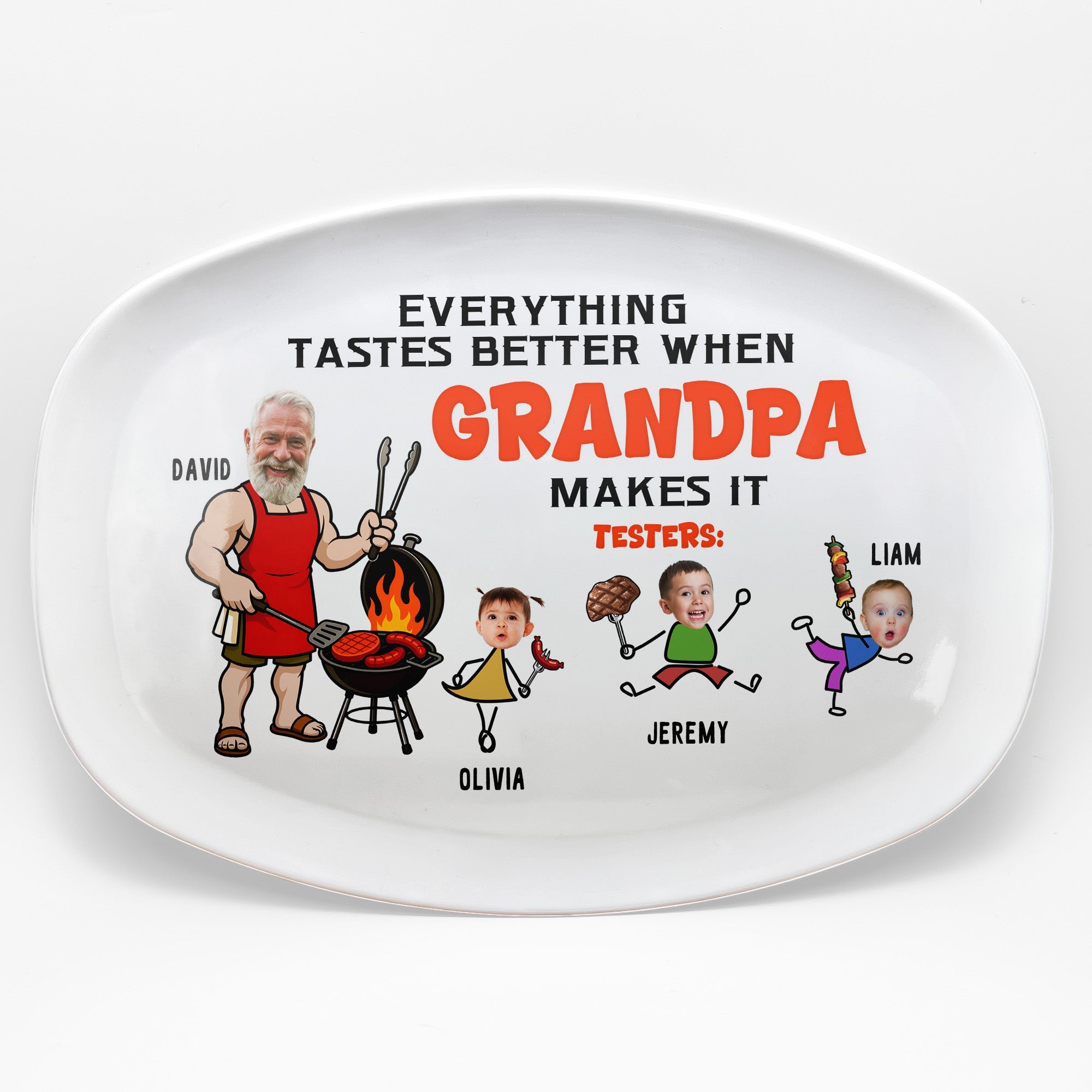 Everything Tastes Better When Grandpa Makes It Father's Day Gift For Grandpa, Dad - Personalized Platter