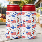 Father's Day Gifts, Best Dad Grandpa Ever Custom Photo - Personalized Can Cooler