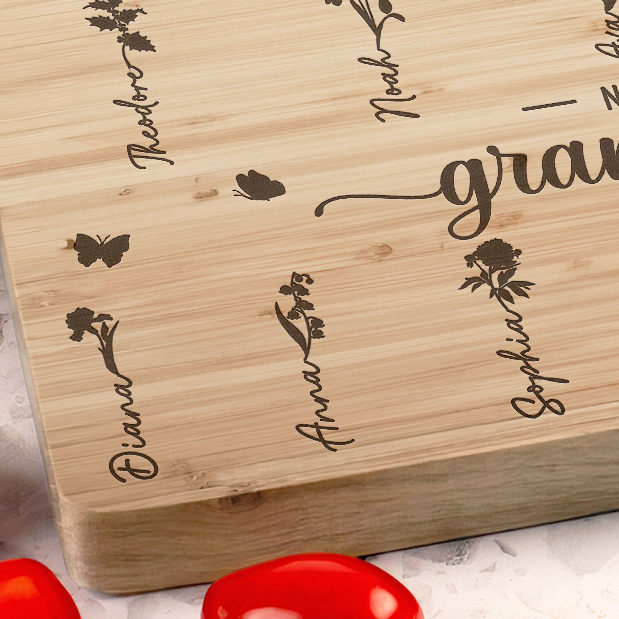 First Mom Now Grandma - Personalized Cutting Board