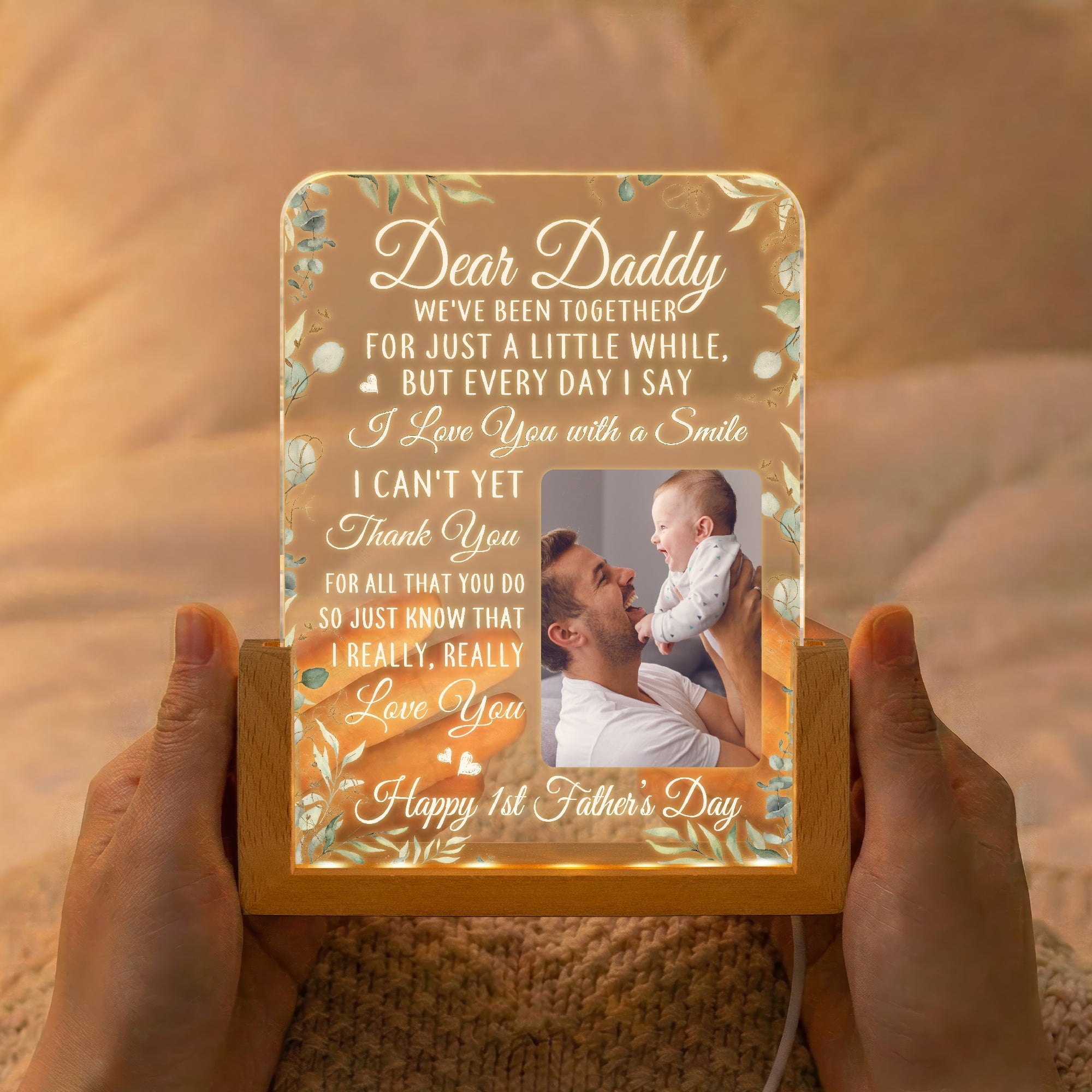 First Father's Day Gifts Dear Daddy We've Been Together For Just A Little While - Personalized Night Light