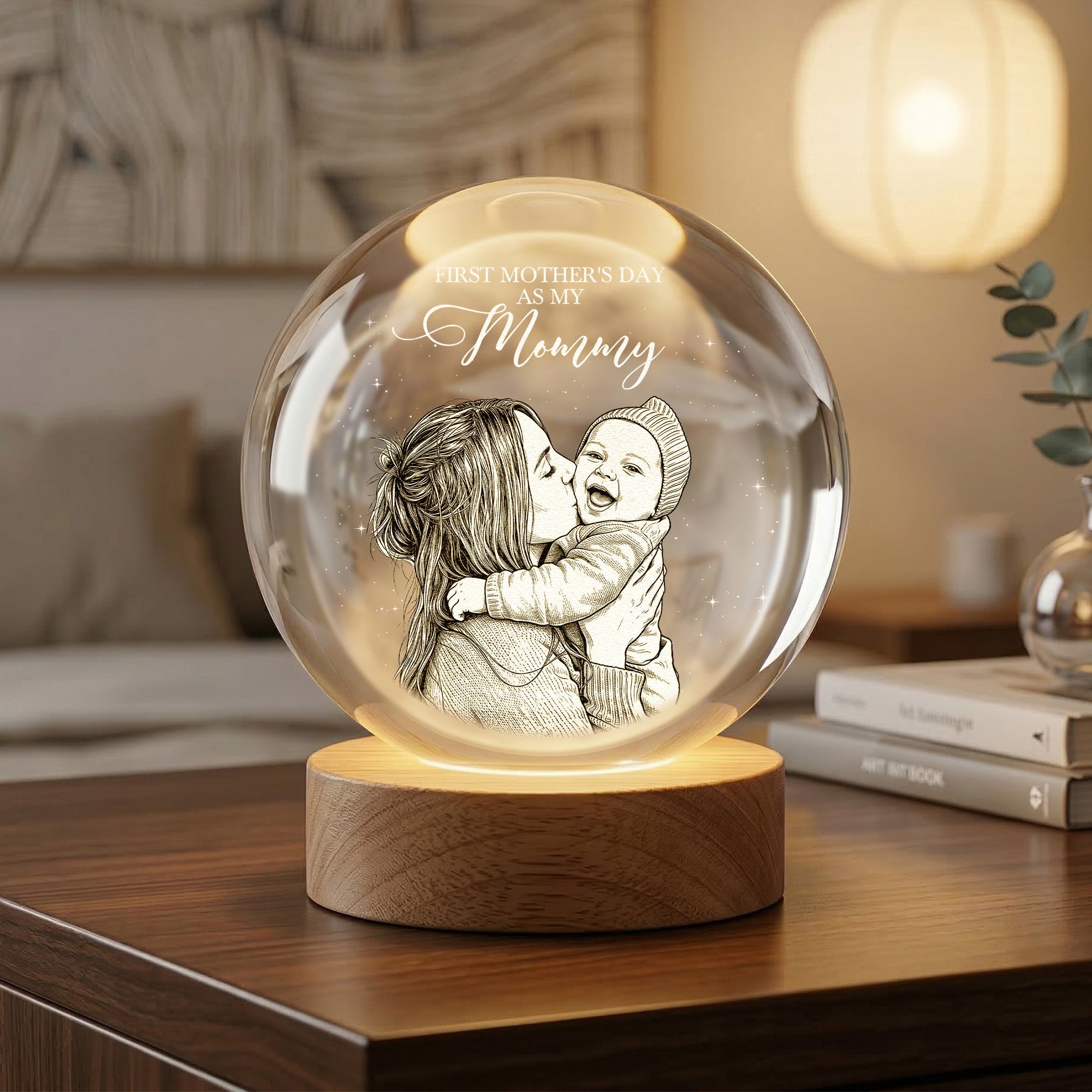 First Mother's Day Baby & Mommy - 1st Mother's Day Gift For Her, Daughter, Wife - Personalized Night Light