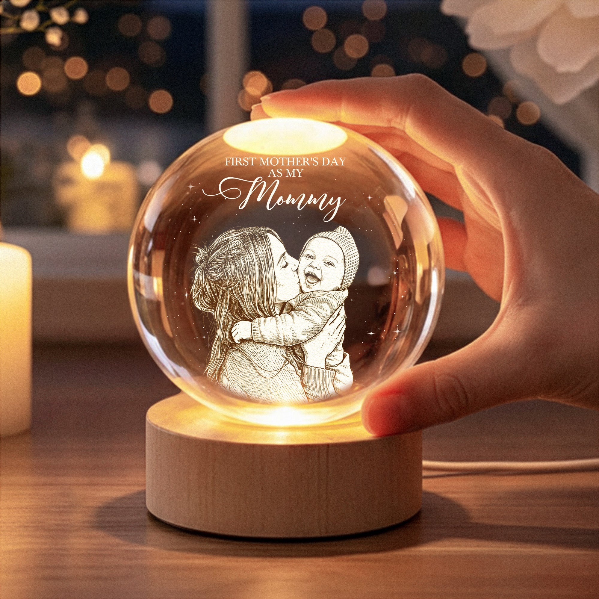 First Mother's Day Baby & Mommy - 1st Mother's Day Gift For Her, Daughter, Wife - Personalized Night Light