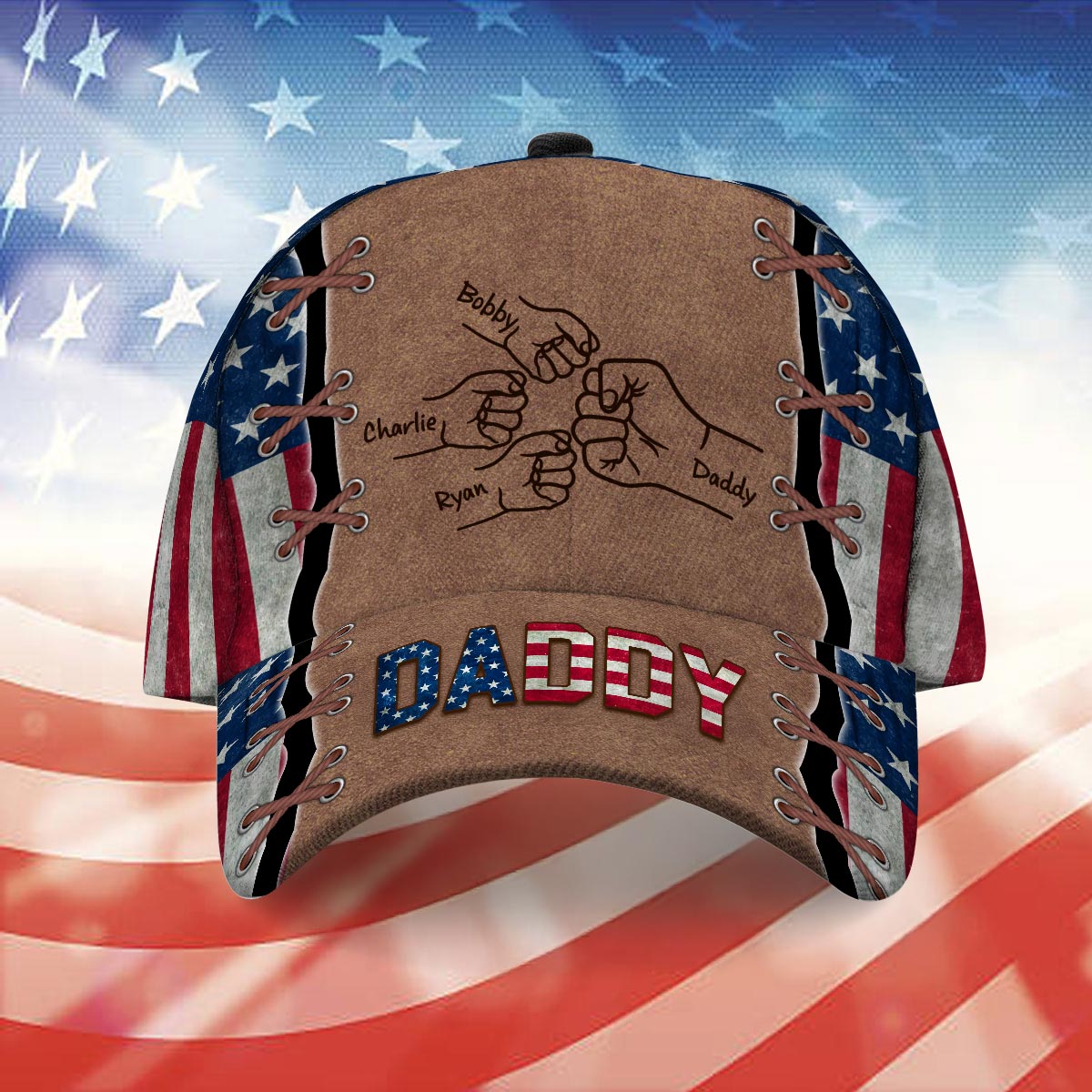 Nation Flag Dad Fist Bump Personalized Classic Cap