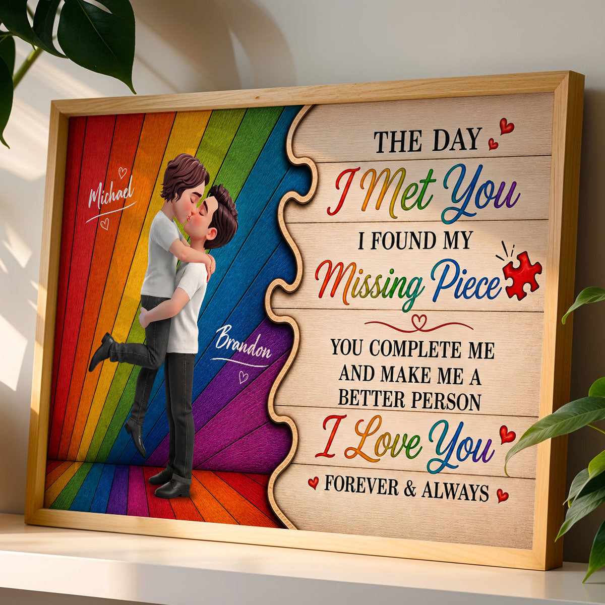 LGBT+ Couple You Are My Missing Piece - Personalized Poster - Gift For Couple, Happy Pride Month