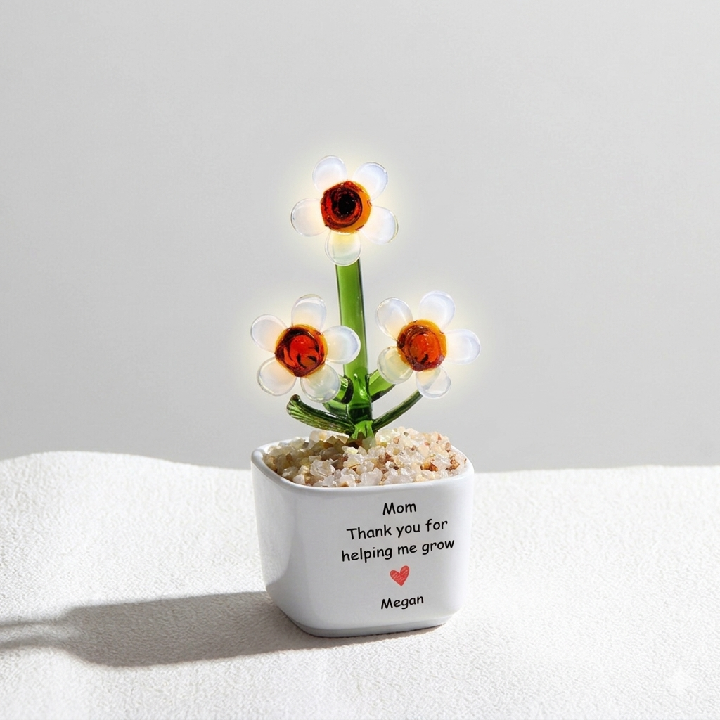 Custom Glass Flower Pot – Personalized Mother's Day Gift