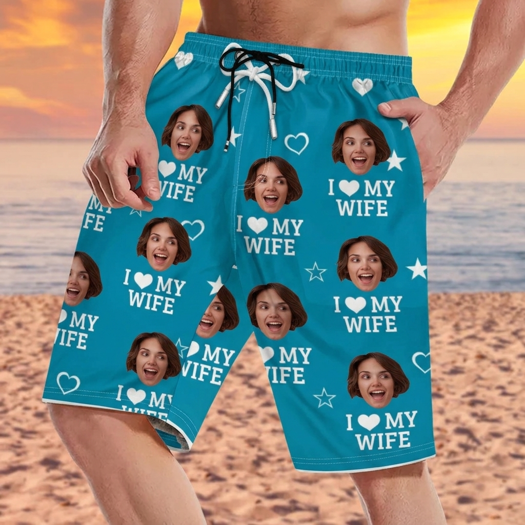 Custom Photo You Have A Tropical Vibe  - Funny Personalized Custom Tropical Hawaiian Aloha Men Beach Shorts - Summer Vacation Gift, Birthday Party Gift For Husband