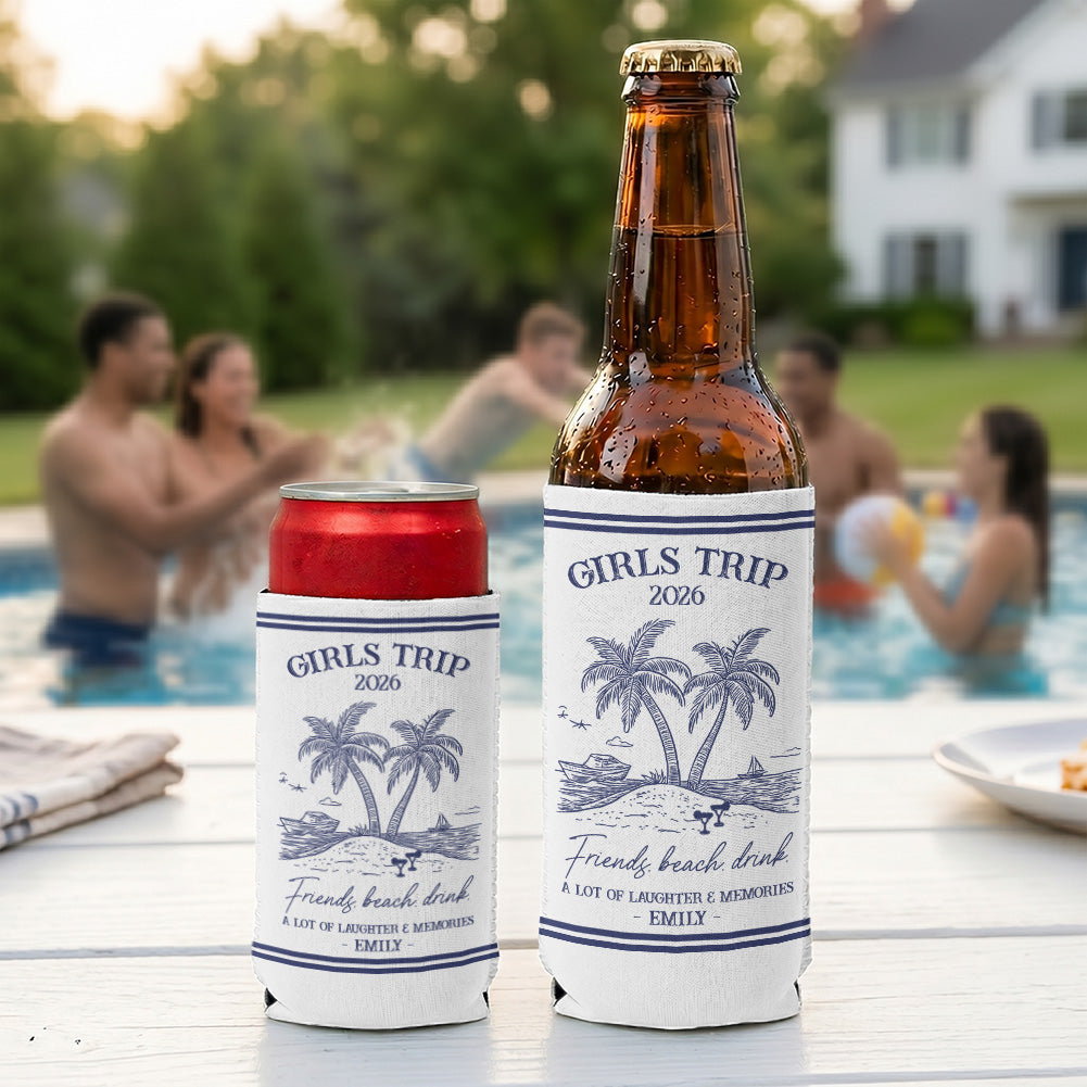 Girls Trip Summer Time - Personalized Can Cooler